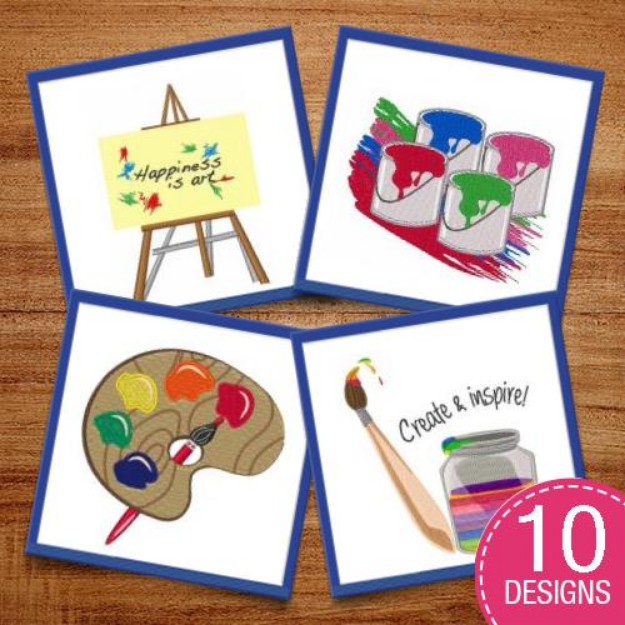 Picture of Paint Party! Embroidery Design Pack