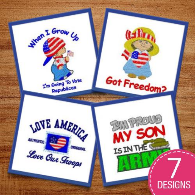 Picture of Independence Day Pride Embroidery Design Pack