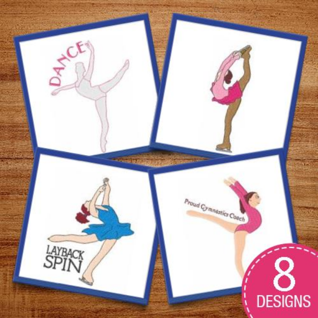 Picture of Dancing Ballerinas Embroidery Design Pack