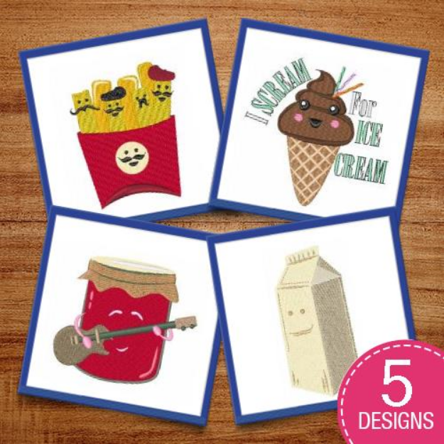 Picture of Fun Loving Foods Embroidery Design Pack