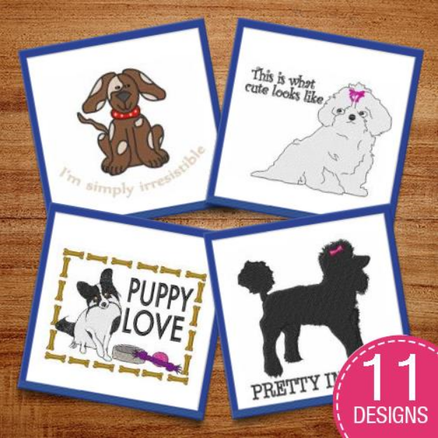 Picture of Funny Pups Embroidery Design Pack