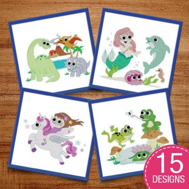 Picture of Google Eye Kid Scenes Embroidery Design Pack