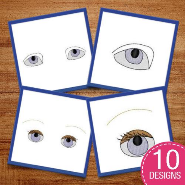 Picture of Doll Eyes Embroidery Design Pack
