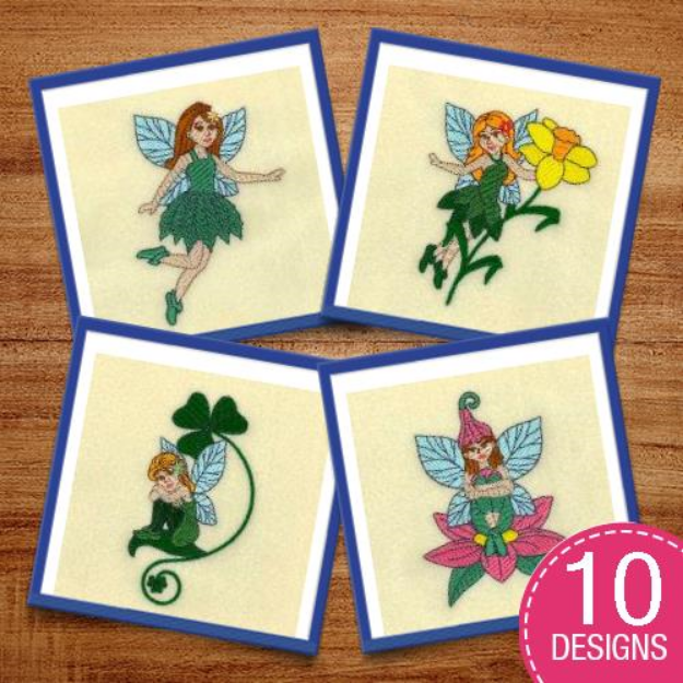 Picture of Irish Fairies and Cottages Embroidery Design Pack