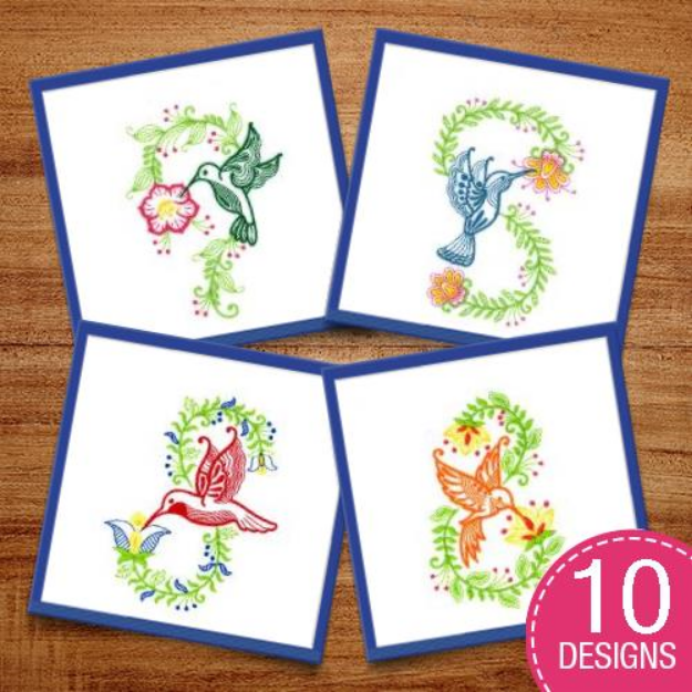 Picture of Hummingbird Scenes Embroidery Design Pack