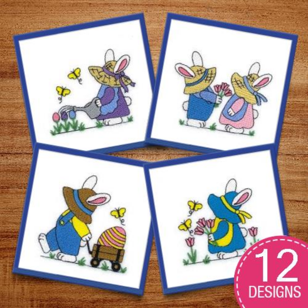 Picture of Easter Sunbonnet Bunnies Embroidery Design Pack