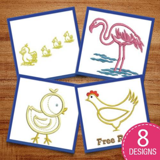 Picture of Avian Outlines Embroidery Design Pack