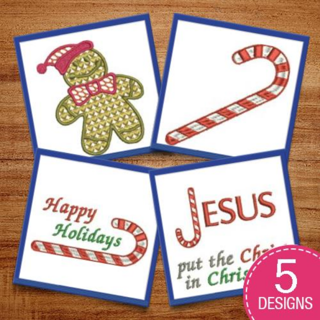 Picture of Textured Christmas Joy Embroidery Design Pack