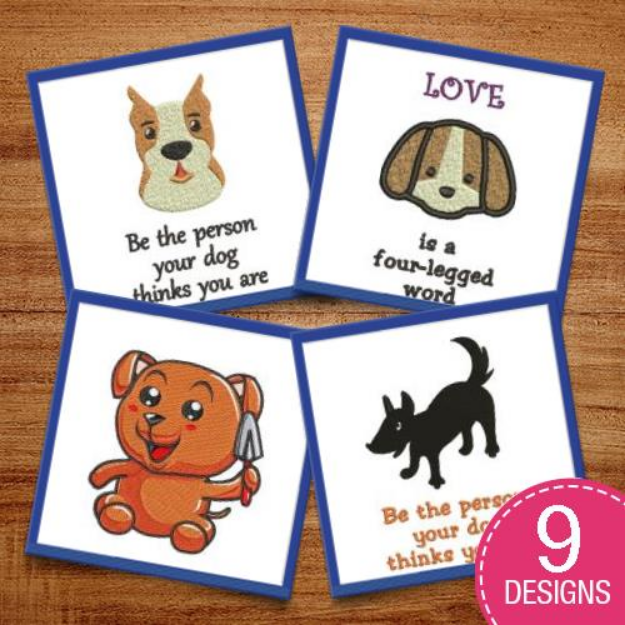 Picture of Peace, Love & Dogs Embroidery Design Pack