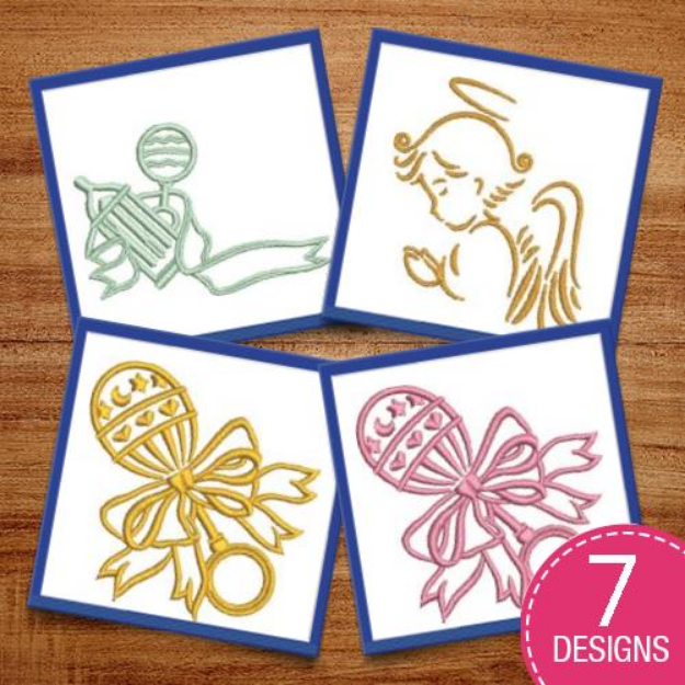 Picture of Sweet Infant Outlines Embroidery Design Pack