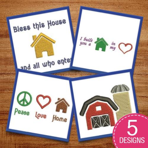 Picture of Peace, Love, Home Embroidery Design Pack