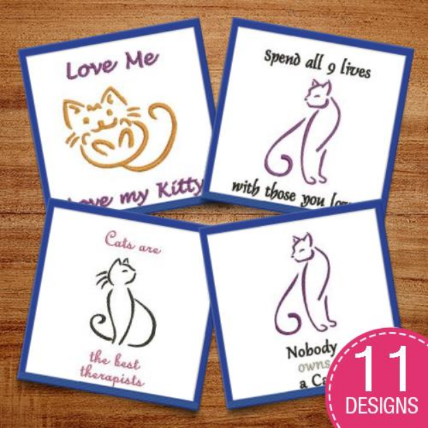 Picture of Nine Lives Outlines! Embroidery Design Pack