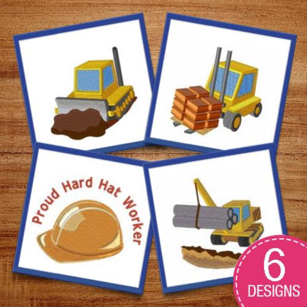 Picture of Put On Your Hard Hat Embroidery Design Pack