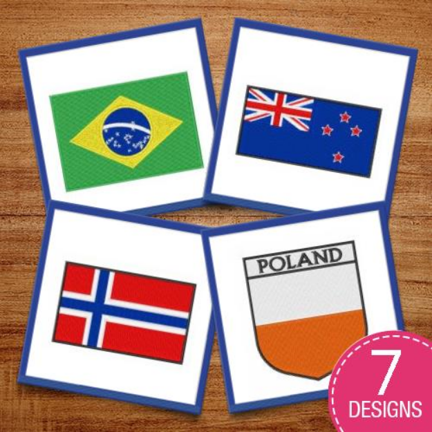 Picture of Fly Your International Flag Embroidery Design Pack