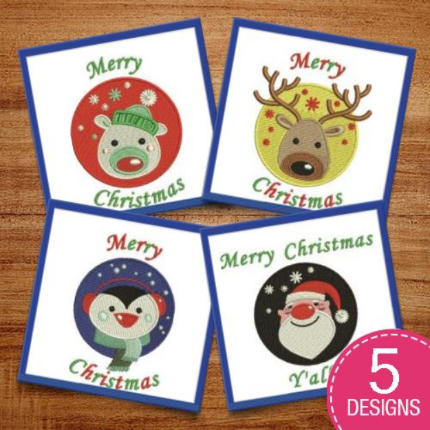 Picture of Cute Christmas Rounds Embroidery Design Pack