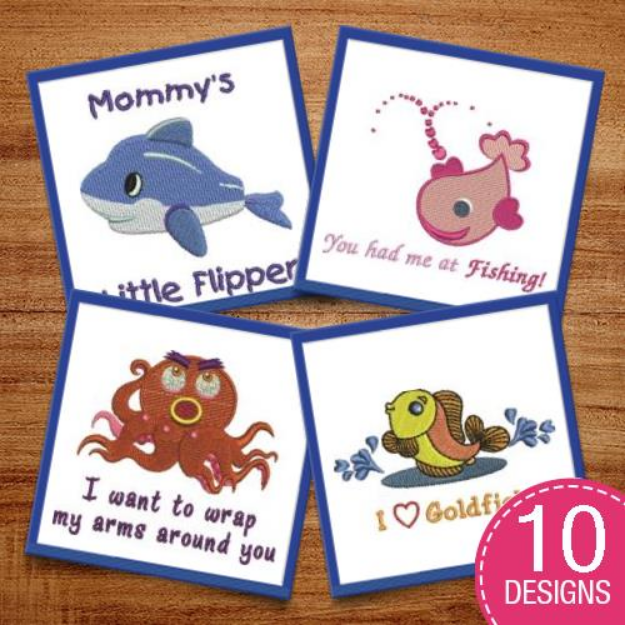 Picture of Cute Sea Animals Embroidery Design Pack