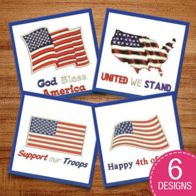 Picture of The Flag Of America Embroidery Design Pack