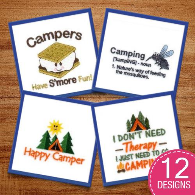 Picture of Camping Sayings Embroidery Design Pack