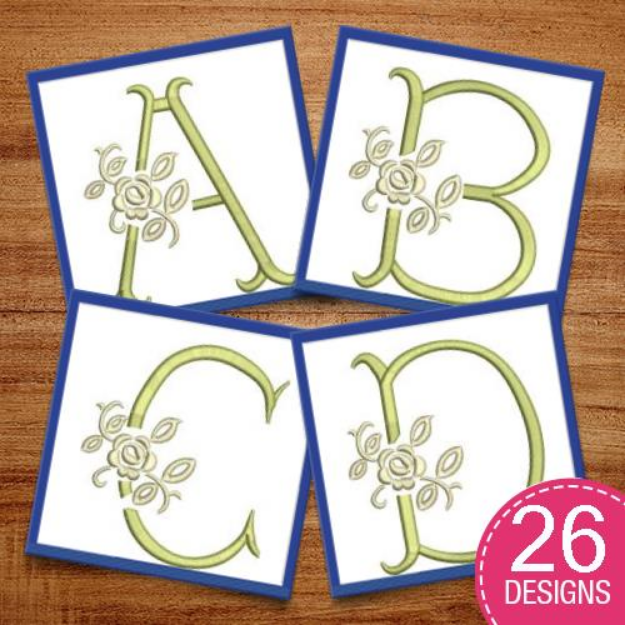 Picture of Tuscan Rose Monogram Embroidery Design Pack