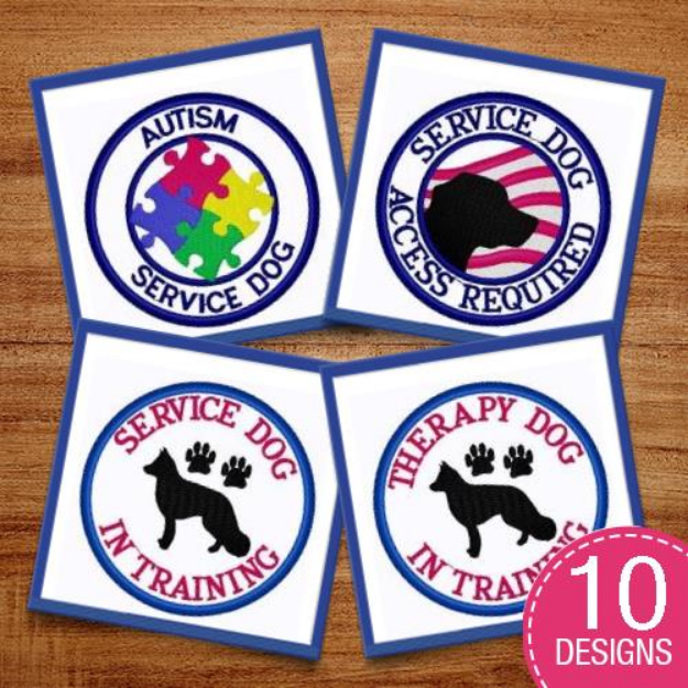 Picture of Service Dog Pack 6 Embroidery Design Pack