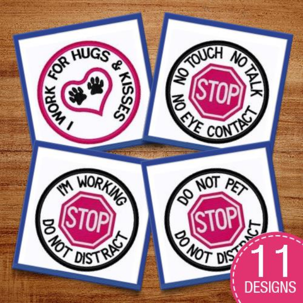 Picture of Service Dog Pack 8 Embroidery Design Pack