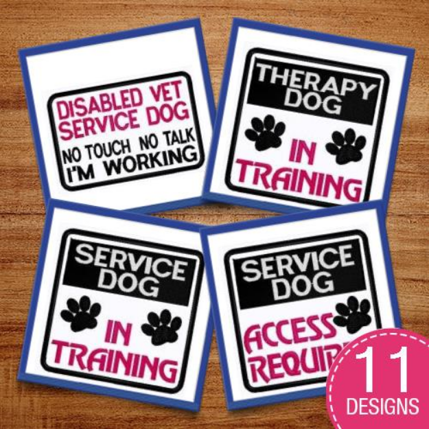 Picture of Service Dog Pack 14 Embroidery Design Pack