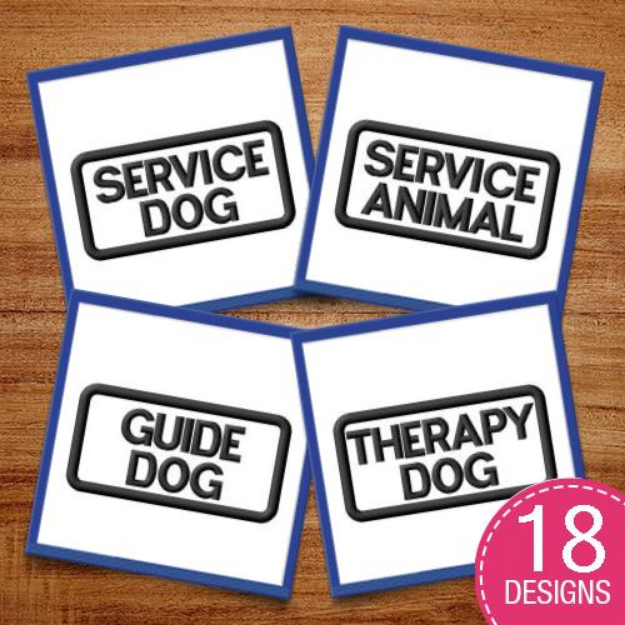 Picture of Service Dog Pack 1 Embroidery Design Pack
