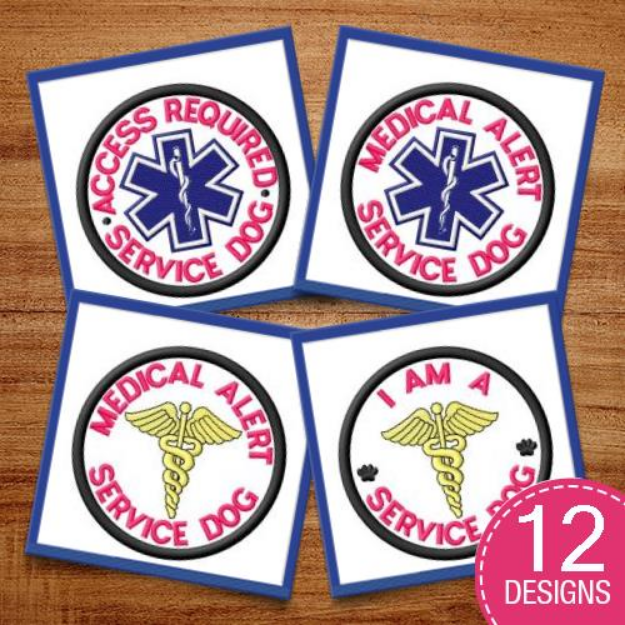 Picture of Service Dog Pack 2 Embroidery Design Pack