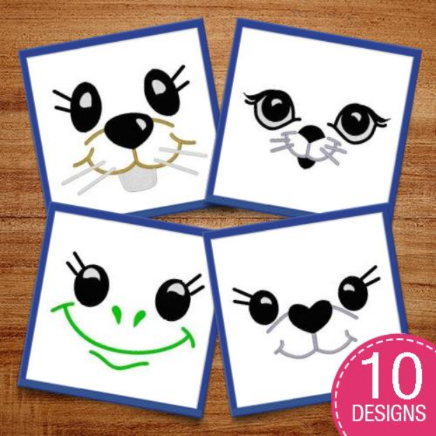 Picture of Animal Faces Mini Collection Embroidery Design Pack