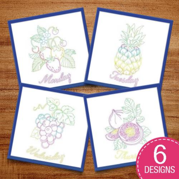 Picture of Vivid Fruit Days Of The Week Mini Collection Embroidery Design Pack