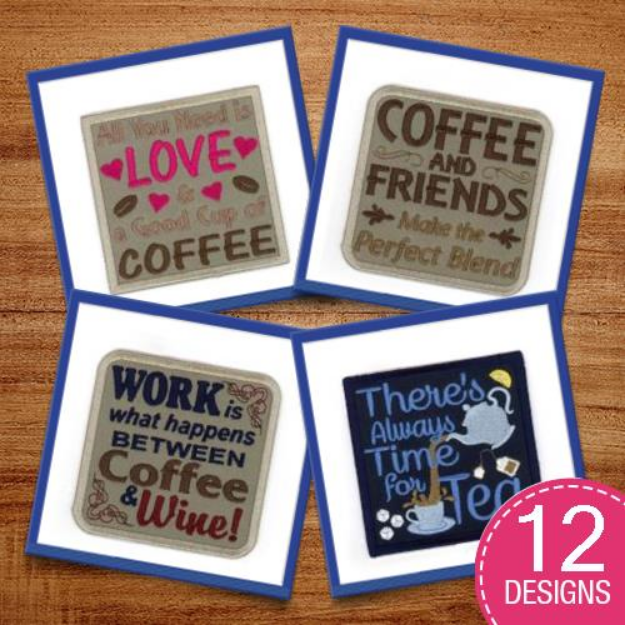 Picture of Drink Coasters Embroidery Design Pack