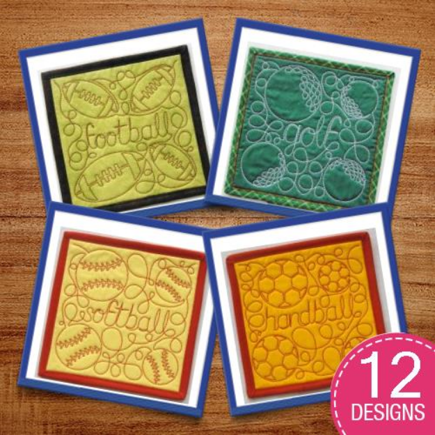 Picture of Games On Mug Mats Embroidery Design Pack