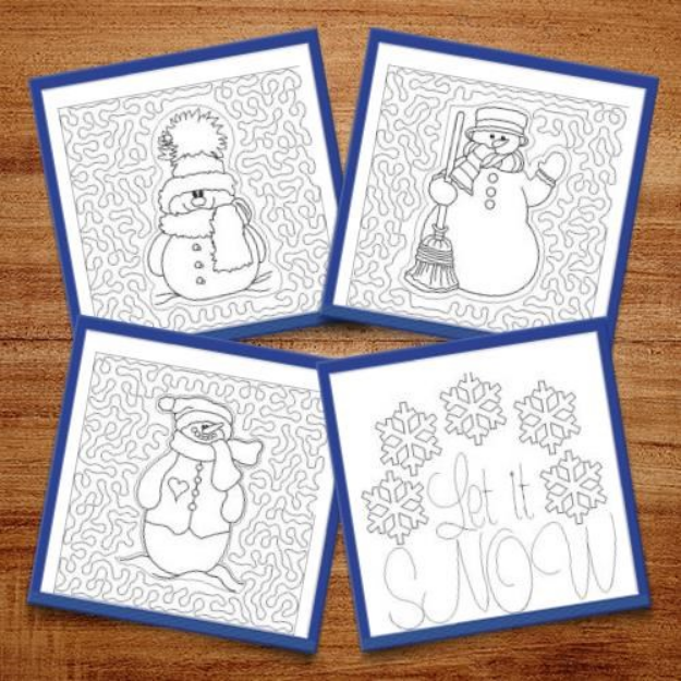 Picture of Snowman Quilt Embroidery Design Pack