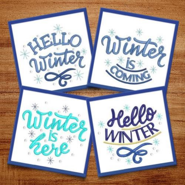 Picture of Winter Sayings Embroidery Design Pack