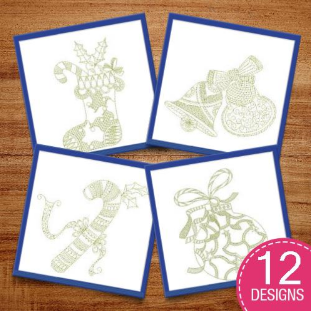Picture of Holiday Line Art Embroidery Design Pack