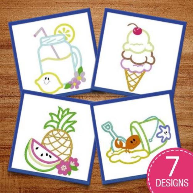 Picture of Summer Applique Mini Collection Embroidery Design Pack