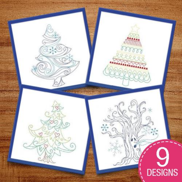 Picture of Winter Whimsical Trees Embroidery Design Pack