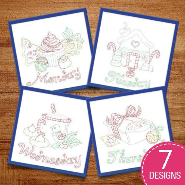 Picture of Christmas Treats - Days Of The Week Embroidery Design Pack