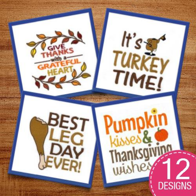 Picture of Thanksgiving Apron Sayings Embroidery Design Pack