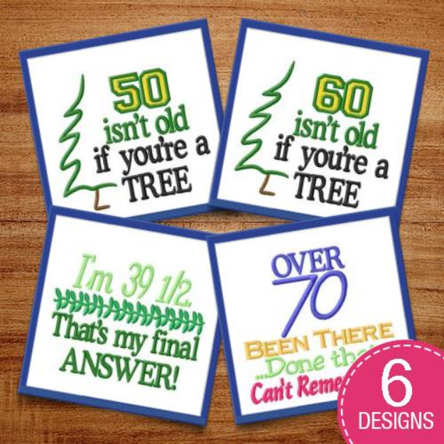 Picture of Humorous Birthday Sayings Embroidery Design Pack