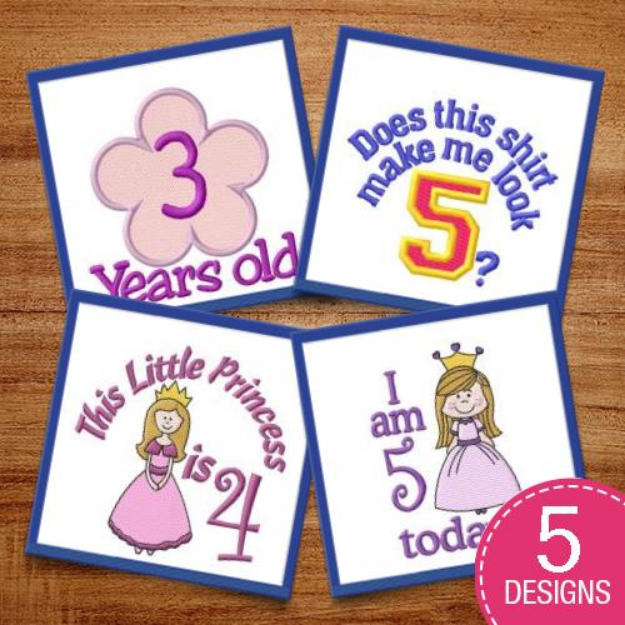 Picture of Childrens Birthdays Embroidery Design Pack