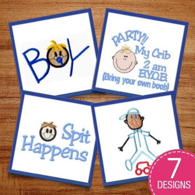 Picture of Bouncing Baby Boys Embroidery Design Pack