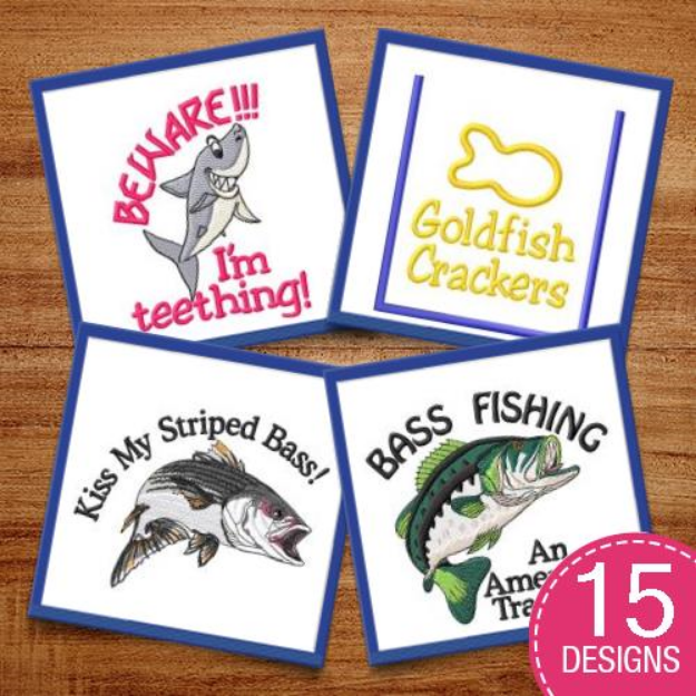 Picture of Fish Of All Sizes Embroidery Design Pack