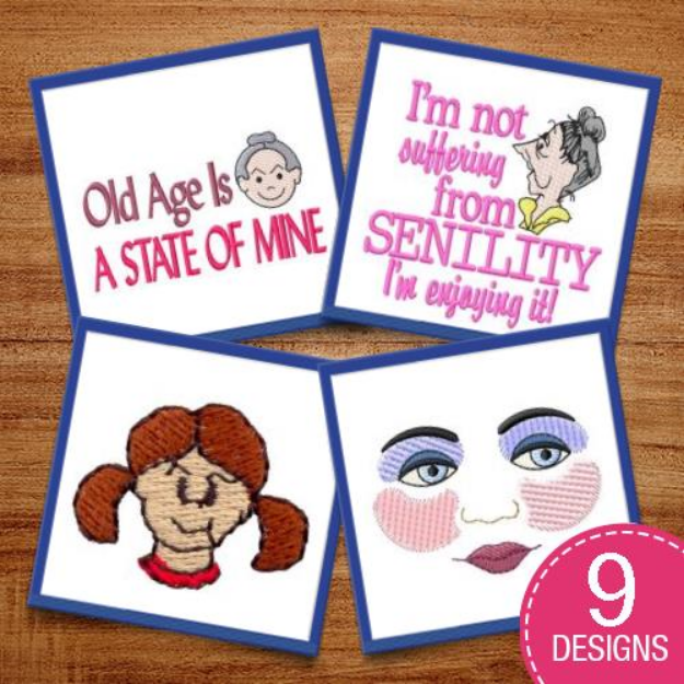 Picture of Pretty Faces Embroidery Design Pack