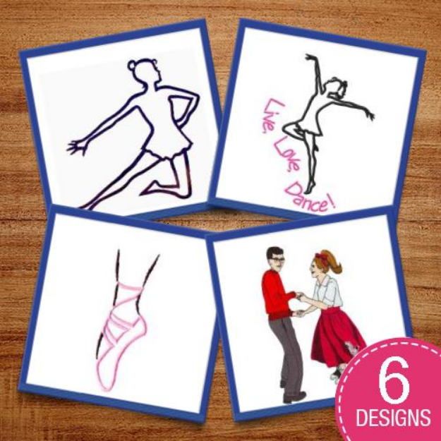 Picture of Live Love Dance Embroidery Design Pack