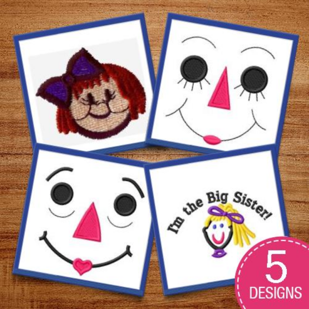 Picture of Little Girls Faces Embroidery Design Pack