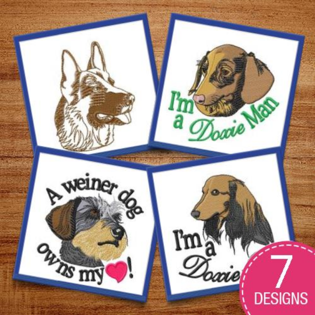 Picture of Dogs Heads Embroidery Design Pack