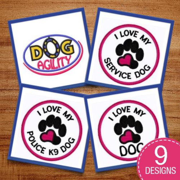 Picture of Circles & Dogs Embroidery Design Pack