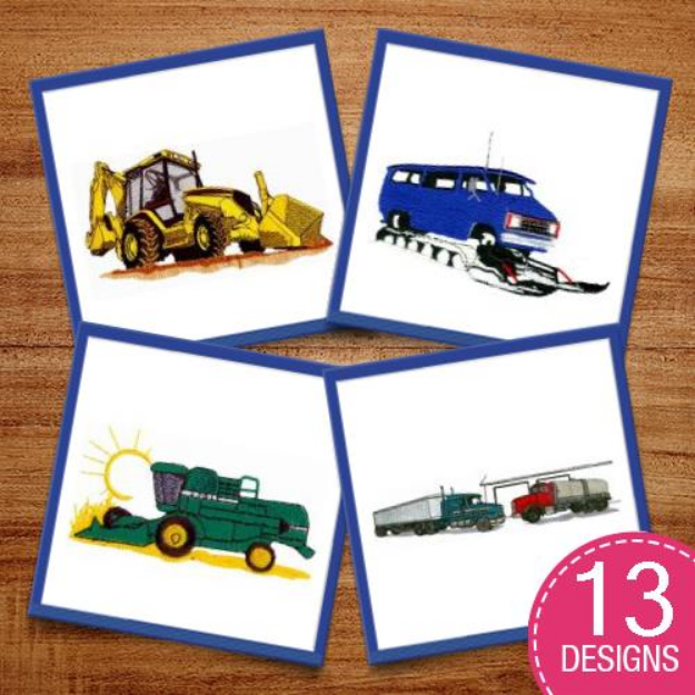 Picture of Vehicles For Work Embroidery Design Pack