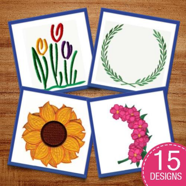 Picture of Beautiful Flowers Embroidery Design Pack